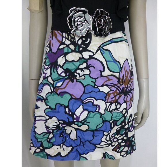 Laundry by Shelli Segal Ruffle and Belted Floral Dress (Stain at Skirt, No Rtns) - Picture 13 of 16